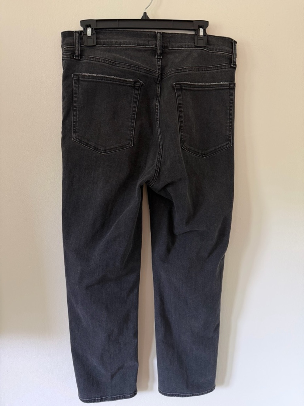 FRAME Black Washed Slim Straight Jeans Size 31 Stretch Denim Mid Rise - Picture 3 of 5